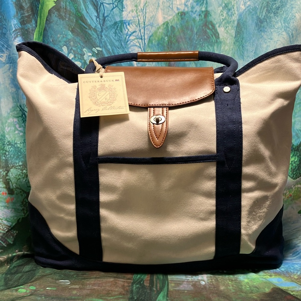 CUTTER & BUCK Blue and White Tote Bag. NWT